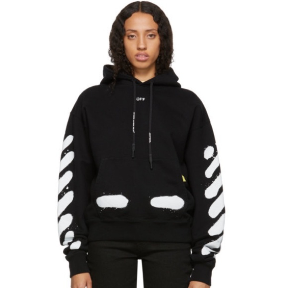 Virgil Abloh Off-White SSENSE Exclusive Black Spray Paint Hoodie